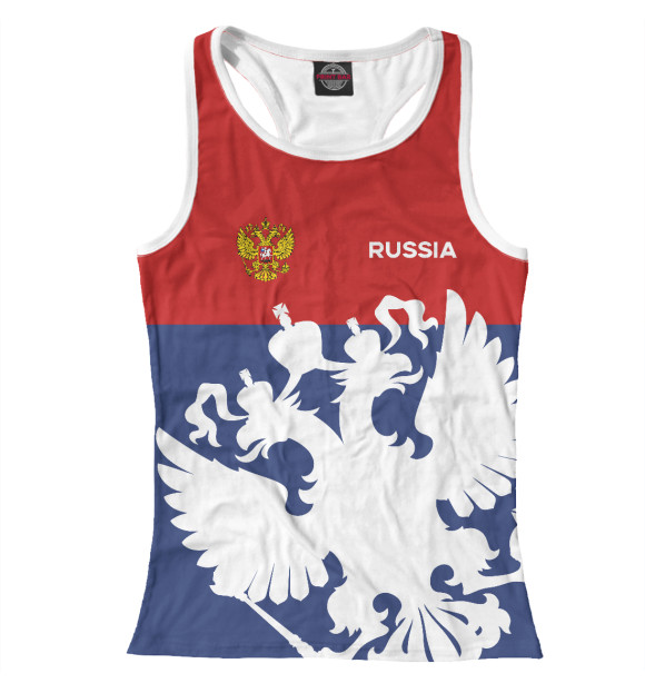 Женская майка-борцовка с изображением Символика РФ цвета Белый