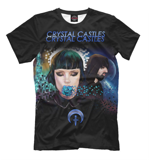 Мужская футболка с изображением Crystal Castles цвета Черный