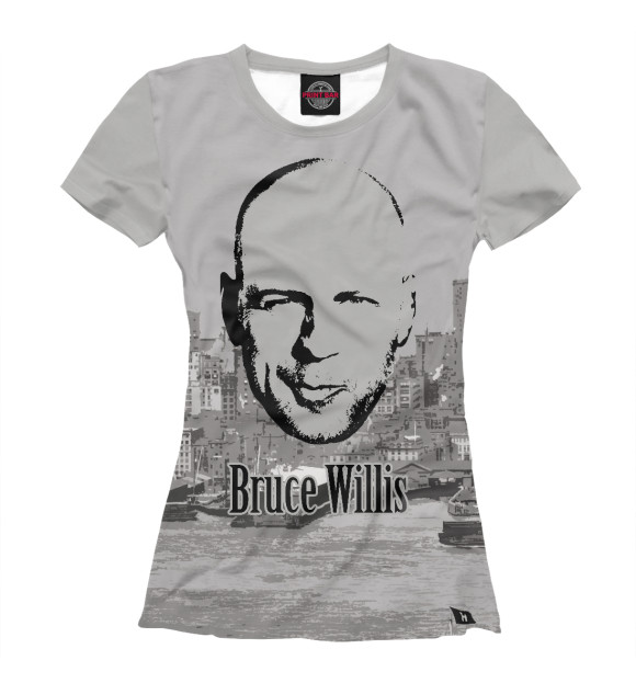 Футболка для девочек с изображением Bruce Willis цвета Белый