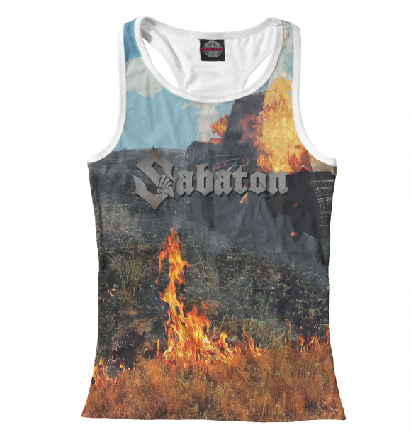 Женская майка-борцовка с изображением Sabaton цвета Белый
