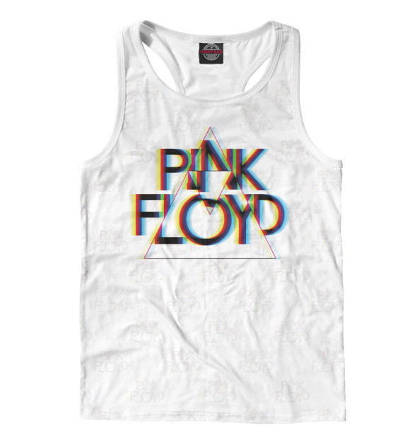 Мужская майка-борцовка с изображением Pink Floyd глитч цвета Белый