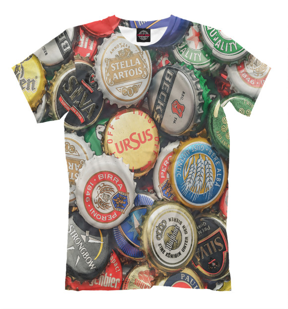 Футболка для мальчиков с изображением Пивная тема цвета Белый