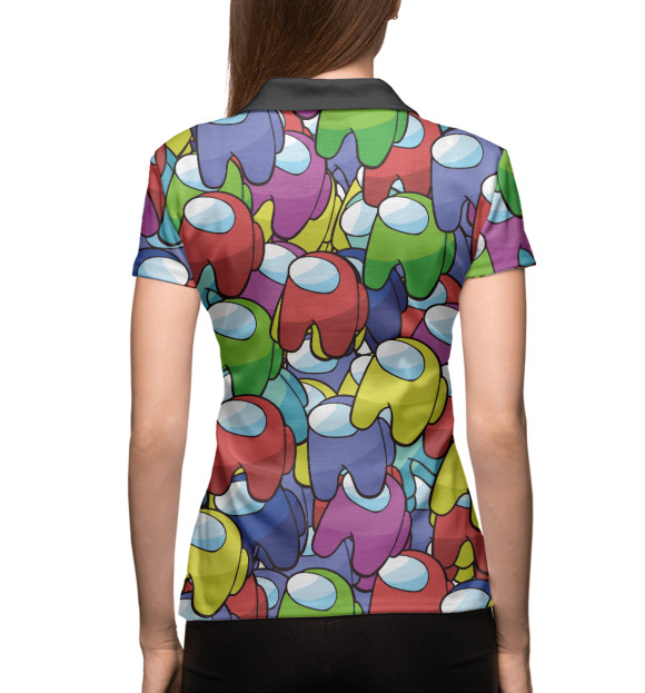 Женское поло с изображением Among Us цвета Белый