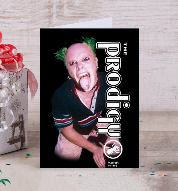 Открытка с изображением The Prodigy. Flint цвета Белый