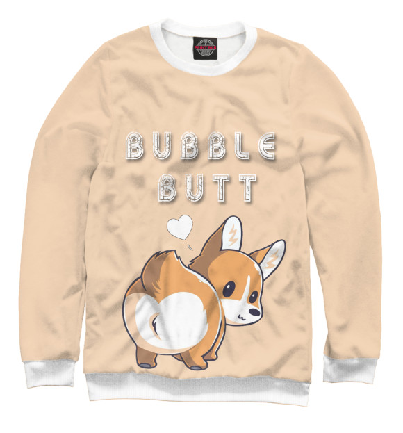 Свитшот для девочек с изображением Bubble butt цвета Белый