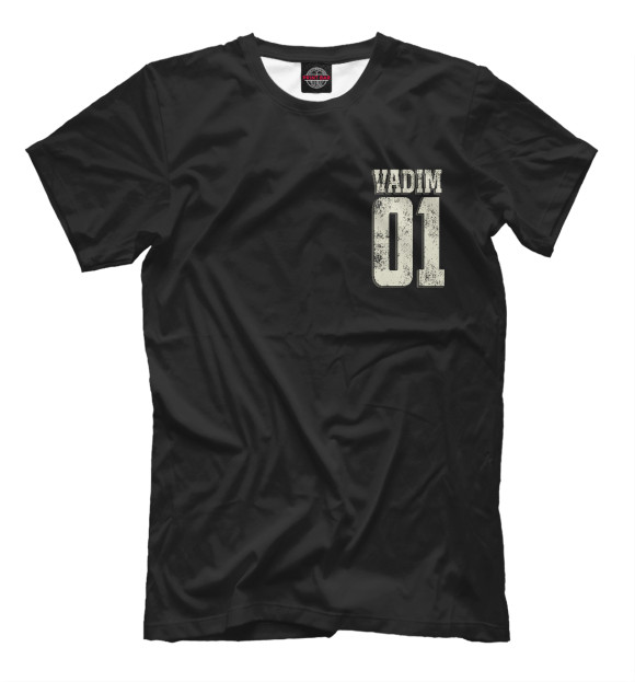 Мужская футболка с изображением Вадим 01 цвета Черный