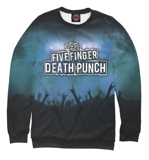 Мужской свитшот с изображением Five Finger Death Punch цвета Белый