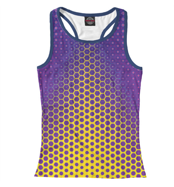 Женская майка-борцовка с изображением психоделическая мозайка цвета Белый