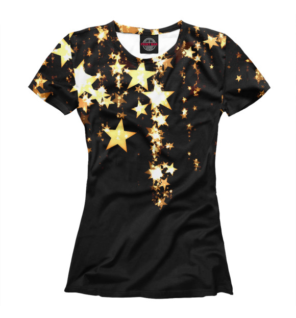 Женская футболка с изображением Мерцание звёзд цвета Белый
