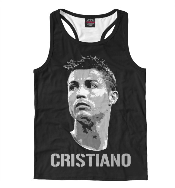 Мужская майка-борцовка с притом Cristiano Ronaldo цвета Белый Мужская майка-борцовка с изображением Cristiano Ronaldo цвета Белый