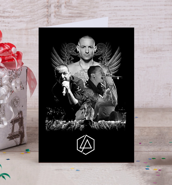 Открытка с изображением Linkin Park цвета Белый