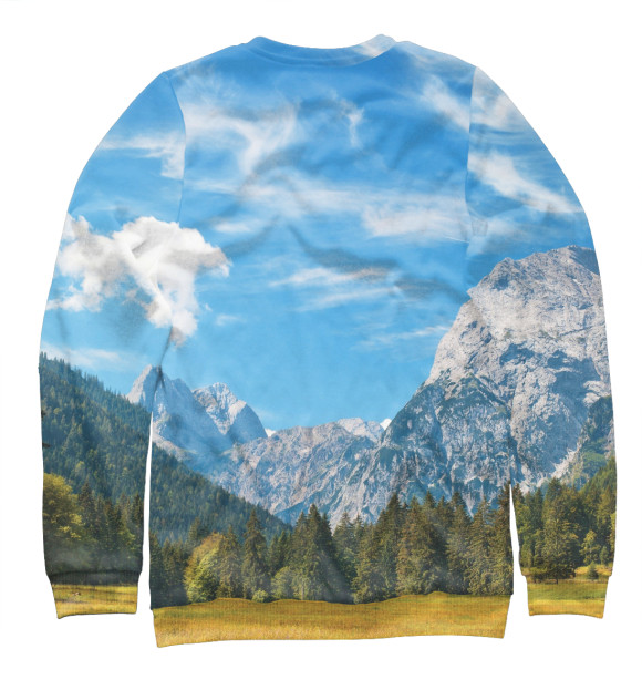 Мужской свитшот с изображением Горы цвета Белый