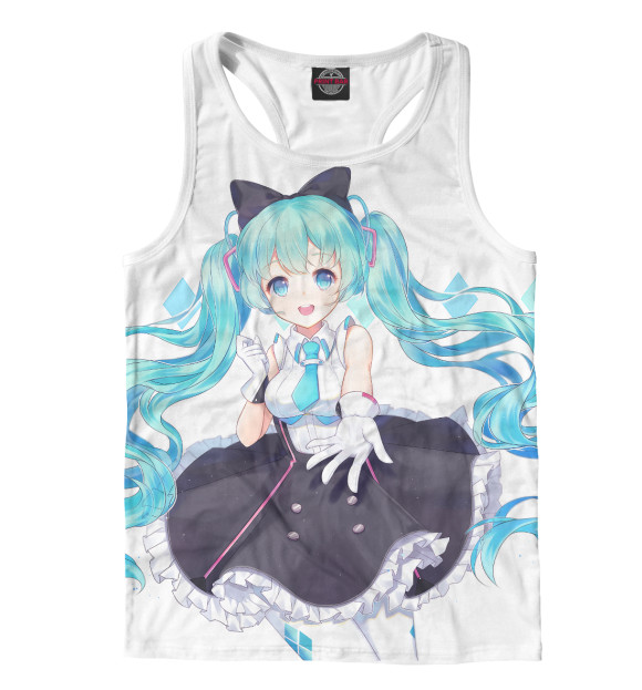 Мужская майка-борцовка с изображением Miku цвета Белый