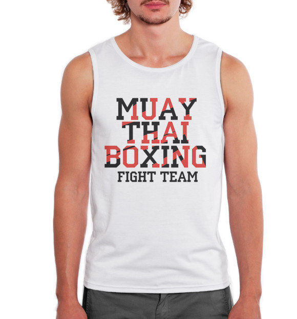 Мужская майка с изображением Muay Thai Boxing цвета Белый