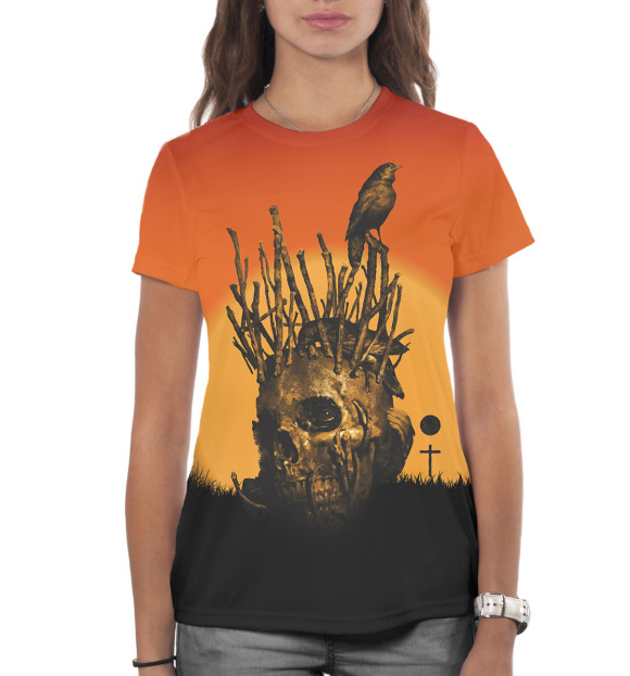 Женская футболка с изображением Настоящий детектив цвета Белый