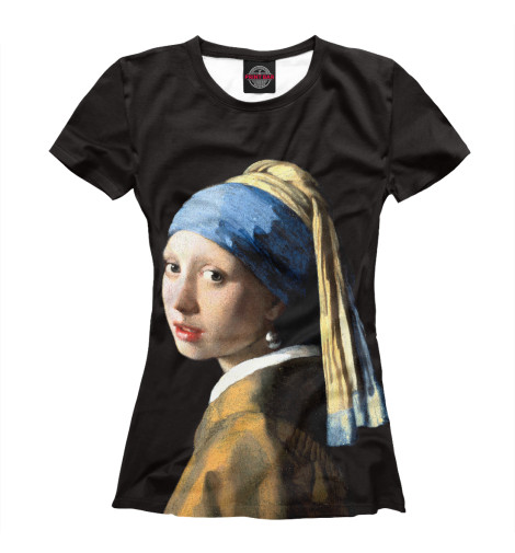 Футболки Print Bar, Белый, Девушка с жемчужной серёжкой