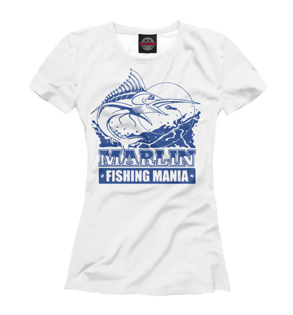 Женская футболка с изображением Marlin цвета Белый