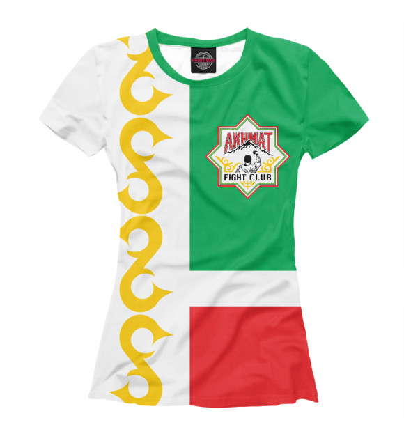Женская футболка с изображением Ахмат Чечня цвета Белый