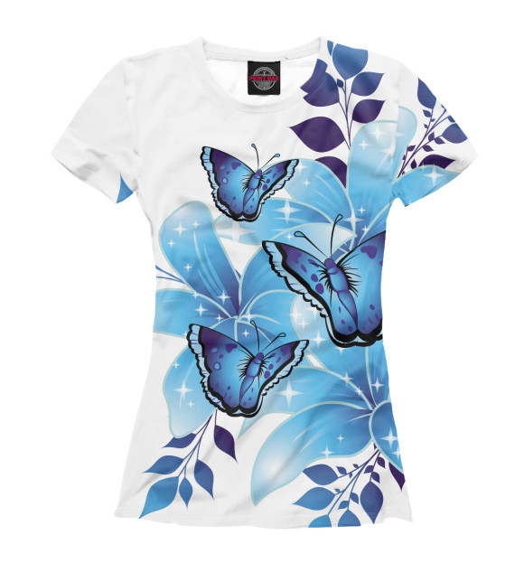 Женская футболка с изображением Бабочка цвета Белый