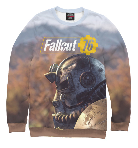 Мужской свитшот с изображением Fallout 76 цвета Белый