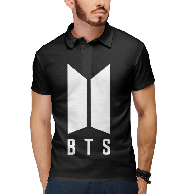 Мужское поло с изображением New BTS цвета Белый