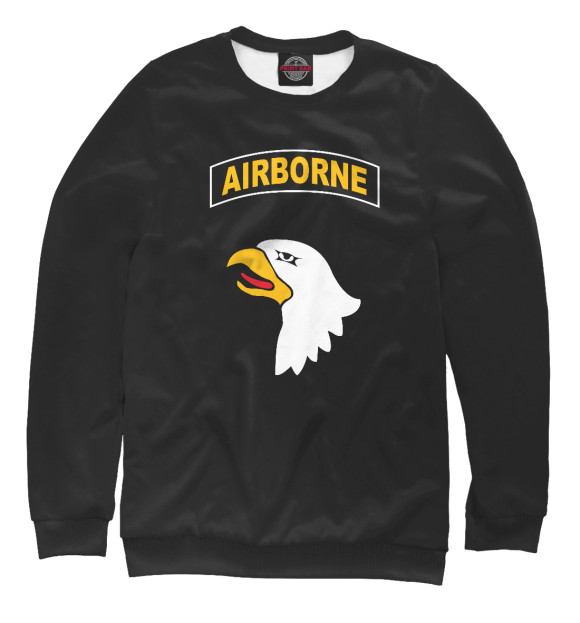Мужской свитшот с изображением 101е Airborne цвета Белый
