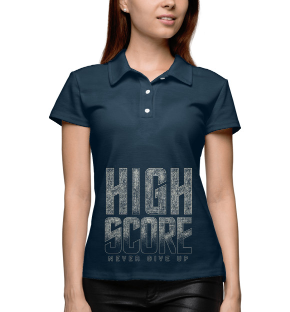 Женское поло с изображением Никогда не сдавайся цвета Белый