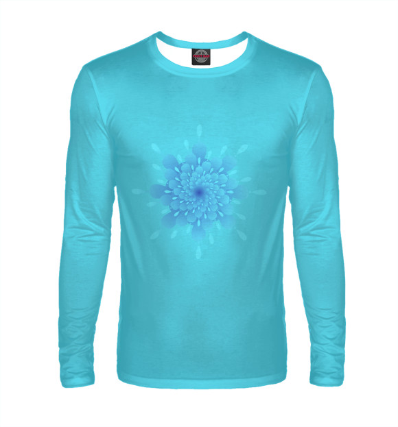 Мужской лонгслив с изображением Цветок акварель цвета Белый