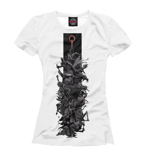 Женская футболка с изображением Dark Souls цвета Белый