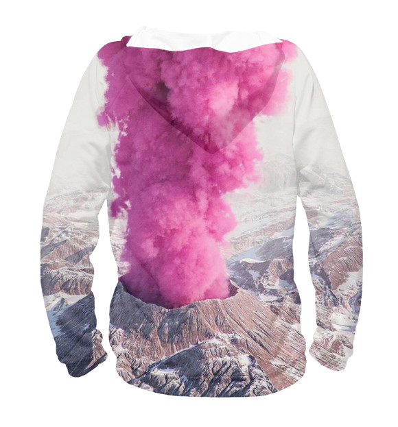Худи для девочки с изображением Розовый вулкан цвета Белый