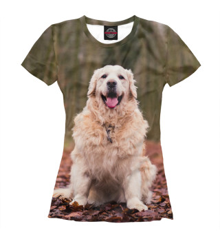 Женская футболка Весенняя собака