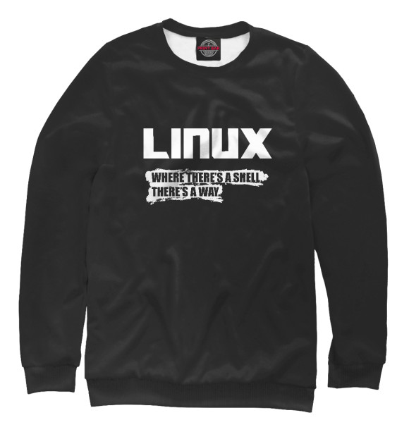 Женский свитшот с изображением Linux цвета Белый