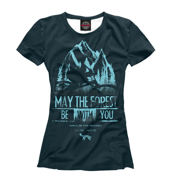 Футболка для девочек с изображением May The Forest цвета Белый