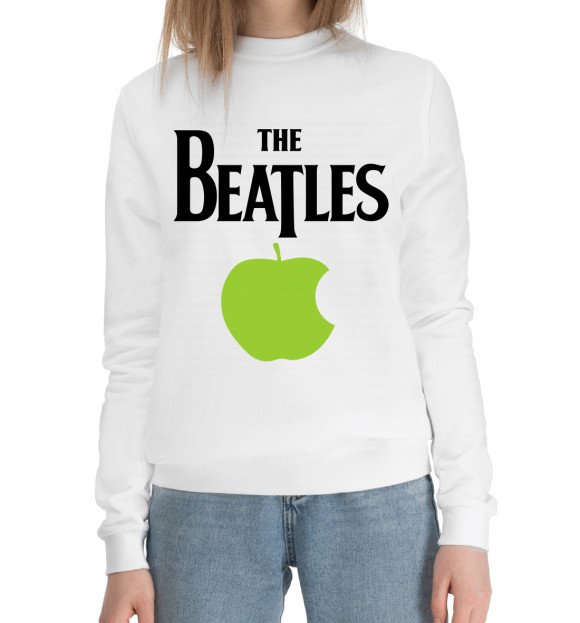 Женский хлопковый свитшот с изображением The Beatles цвета Белый