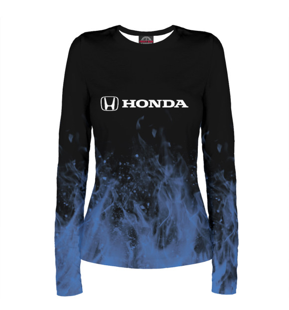 Женский лонгслив с изображением Honda цвета Белый