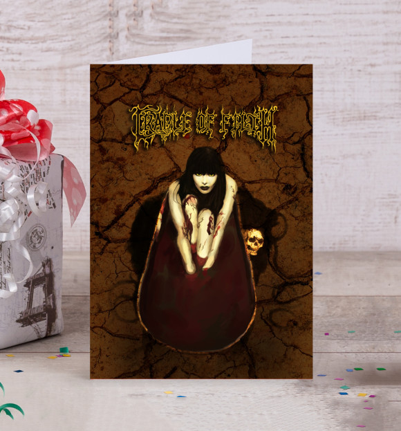 Открытка с изображением Cradle Of Filth цвета Белый