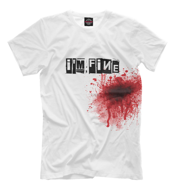 Футболка для мальчиков с изображением Blood [i'm fine] цвета Молочно-белый
