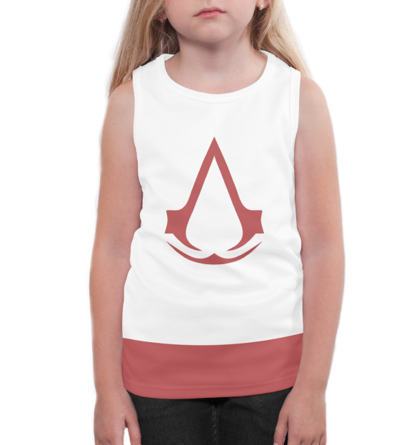 Майка для девочки с изображением Assassin's Creed цвета Белый