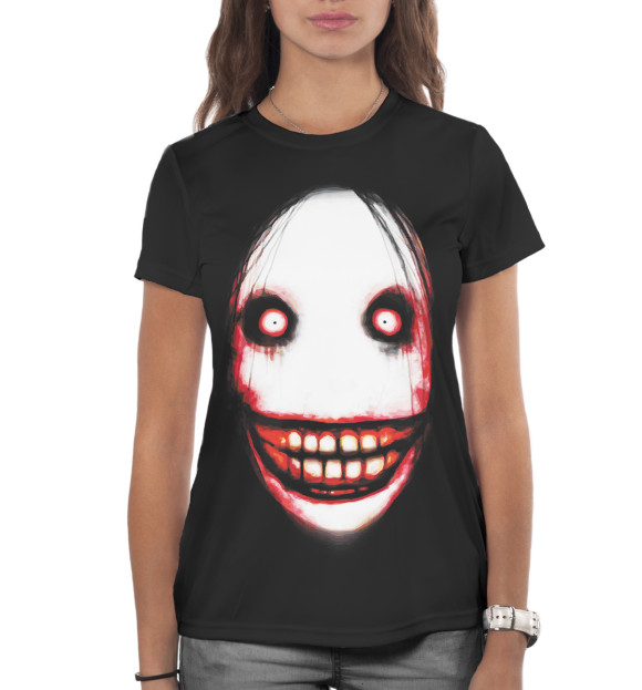 Женская футболка с изображением Хоррор цвета Белый