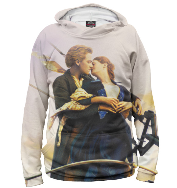 Женское худи с изображением Титаник цвета Белый