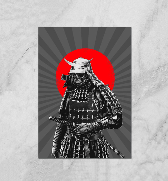 Плакат с изображением Мертвый самурай цвета Белый