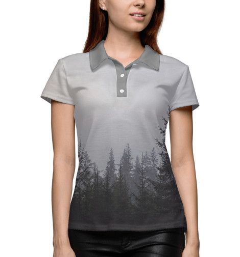 

Поло Print Bar, Белый, Тёмный лес