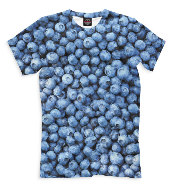Мужская футболка с изображением Черника цвета Грязно-голубой
