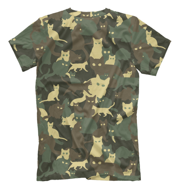 Футболка для мальчиков с изображением Кошачий камуфляж цвета Белый