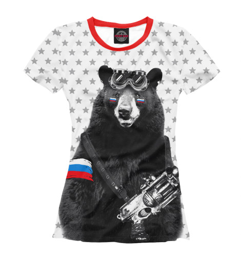 

Футболки Print Bar, Белый, Армейский медведь