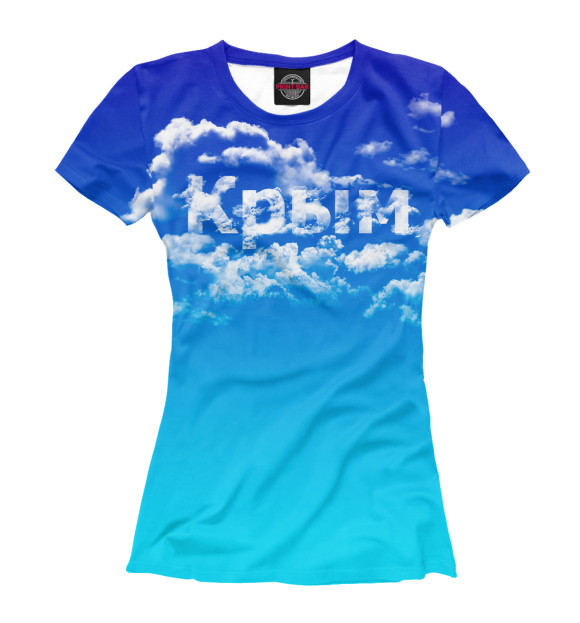 Женская футболка с изображением Крымское небо цвета Белый