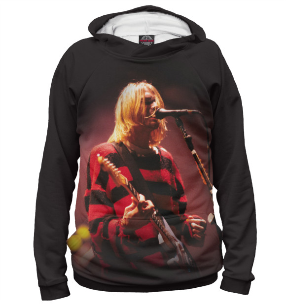 Мужское худи с изображением Nirvana цвета Белый