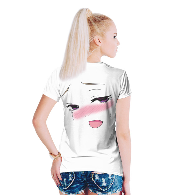 Женская футболка с изображением Ahegao цвета Белый