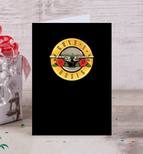 Открытка с притом Guns N Roses цвета Белый Открытка с изображением Guns N Roses цвета Белый