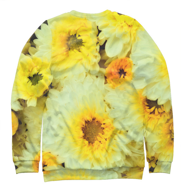 Мужской свитшот с изображением Подсолнухи цвета Белый